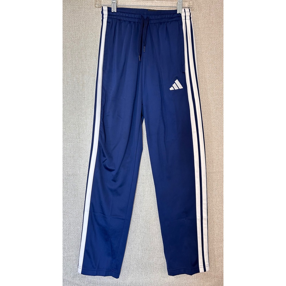Adidas Mens XS Navy Blue White Triple Stripe Track Pants Womens Sm Athletic